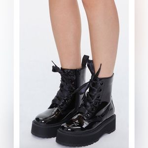 NWT Leather Platform Boots